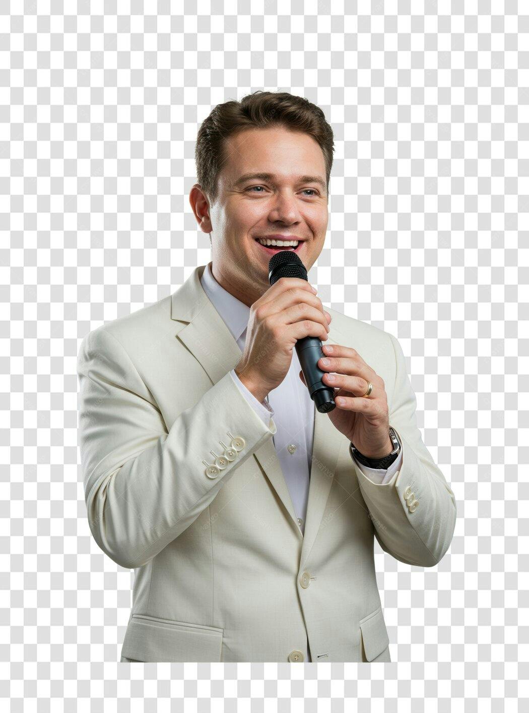Imagem PNG Apresentador palestrando com fundo transparente