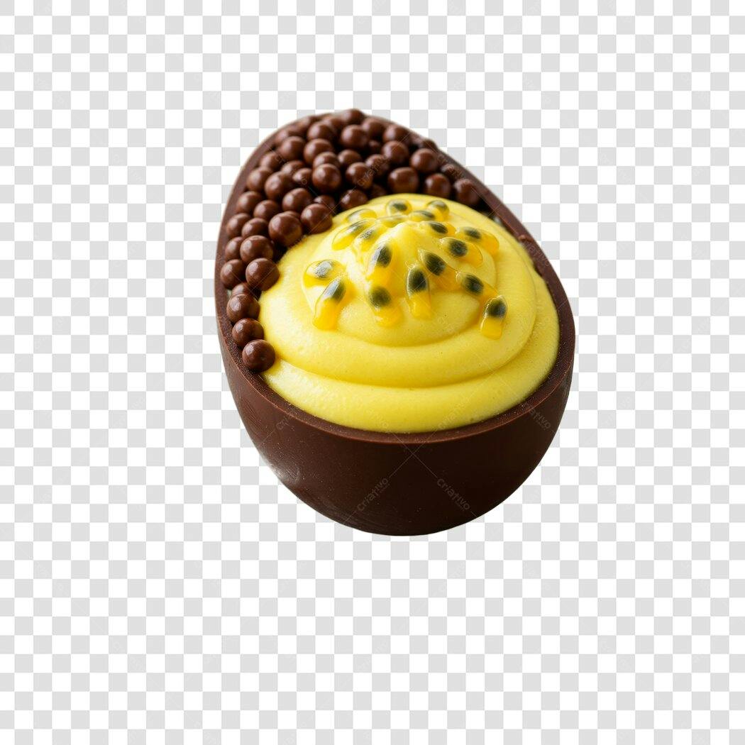 Imagem Ovo de Páscoa com Recheio de Maracujá PNG com fundo transparente