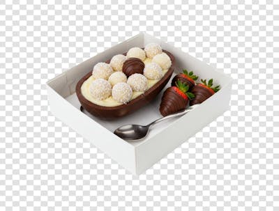 Ovo de Colher Páscoa Chocolate Doce Confeitaria encomenda composição PNG (83)