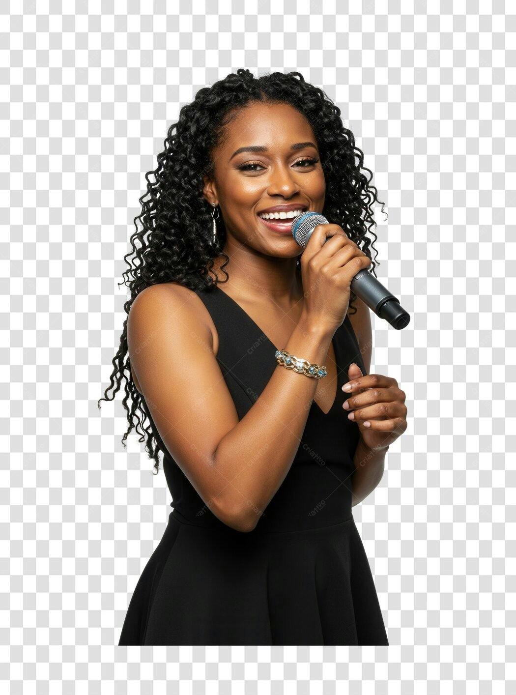 Imagem PNG cantora mulher negra fundo transparente