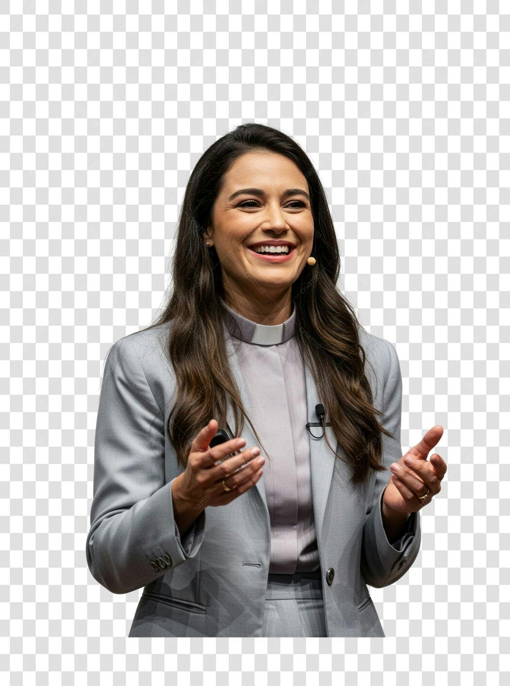 Imagem PNG palestrante mulher fundo transparente