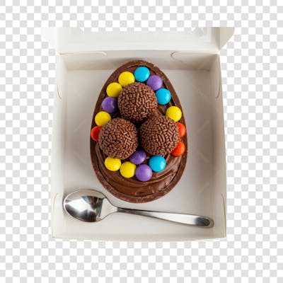 Ovo de Colher Páscoa Chocolate Doce Confeitaria encomenda composição PNG (75)