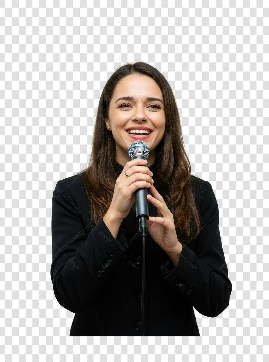 Imagem PNG mulher palestrante fundo transparente