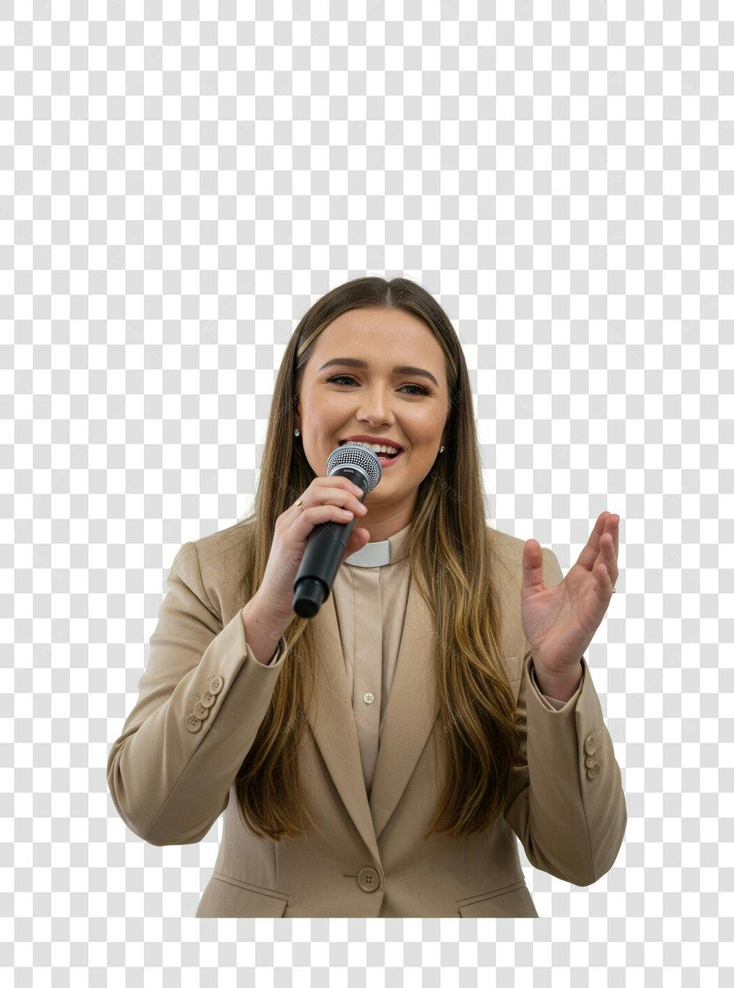Imagem PNG mulher palestrante fundo transparente