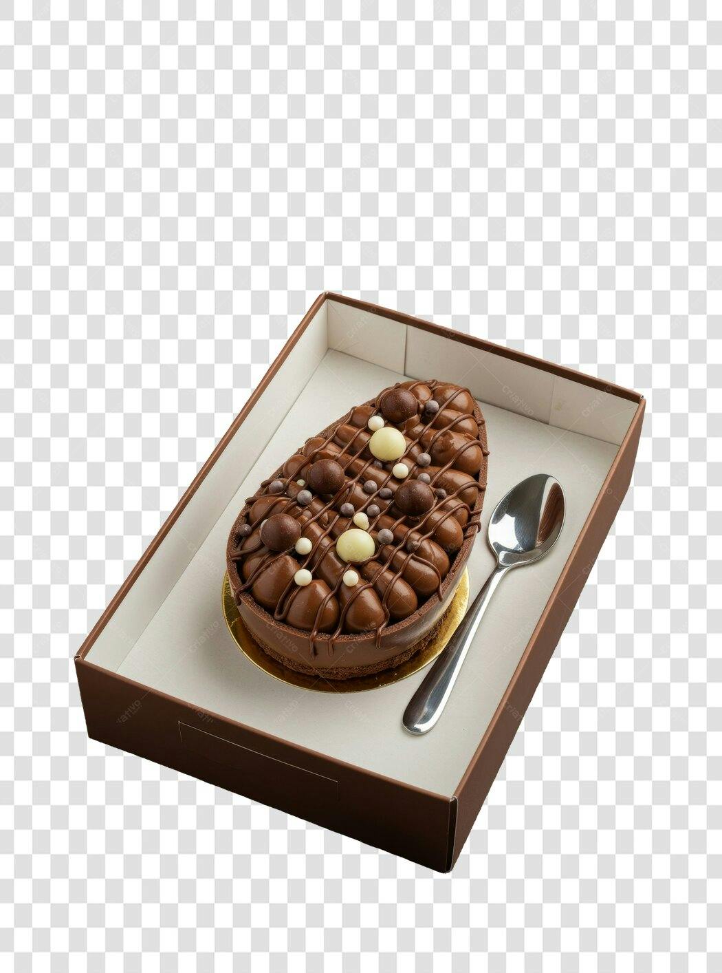 Mockup Ovo de Páscoa Chocolate PNG com fundo transparente