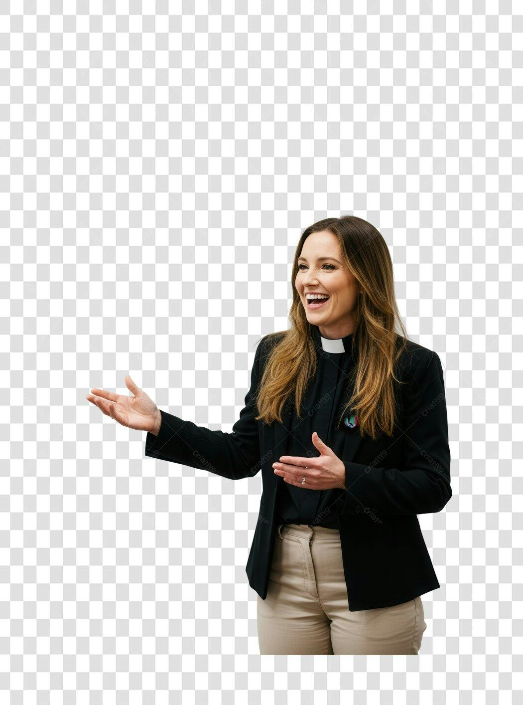 Imagem PNG mulher palestrante fundo transparente