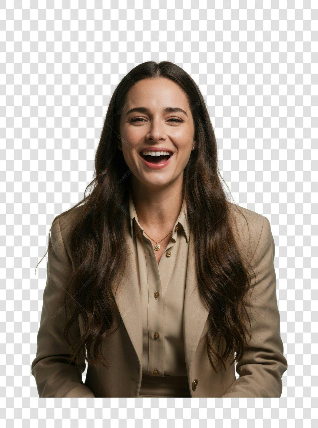 Imagem PNG mulher rindo profissional fundo transparente