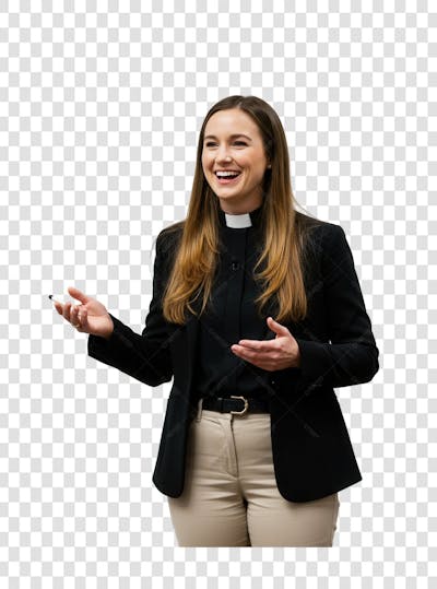 Pastor Gospel Igreja Pastora Culto Mulher Homem Elemento PSD PNG (31)