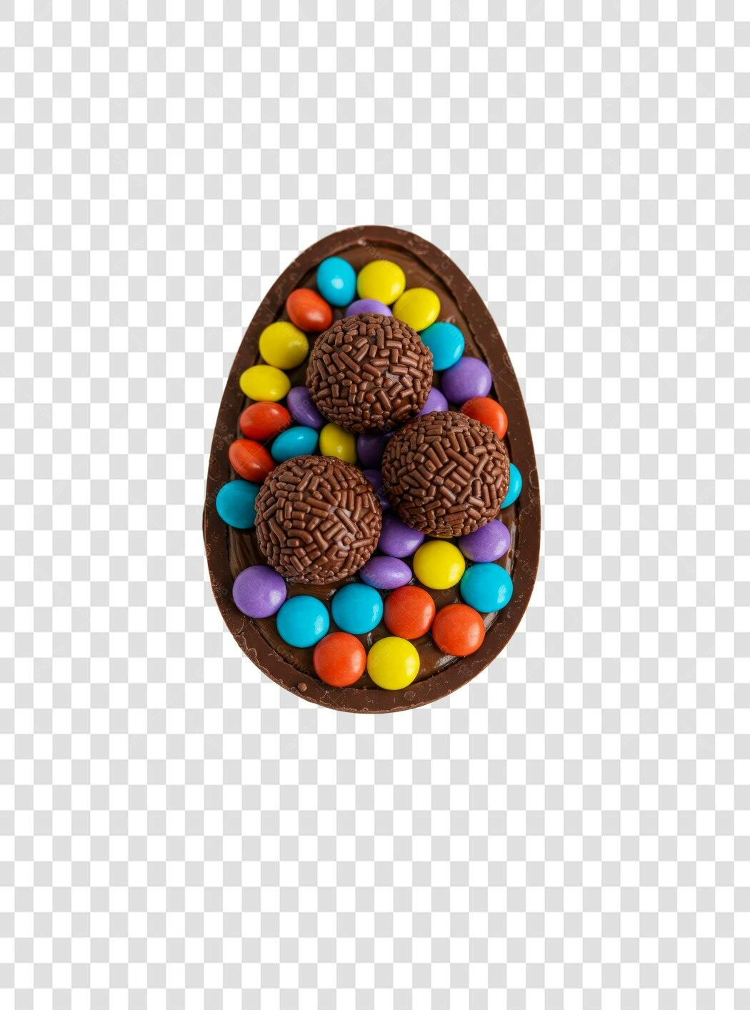 Banner Páscoa Ovo de Chocolate PNG com fundo transparente