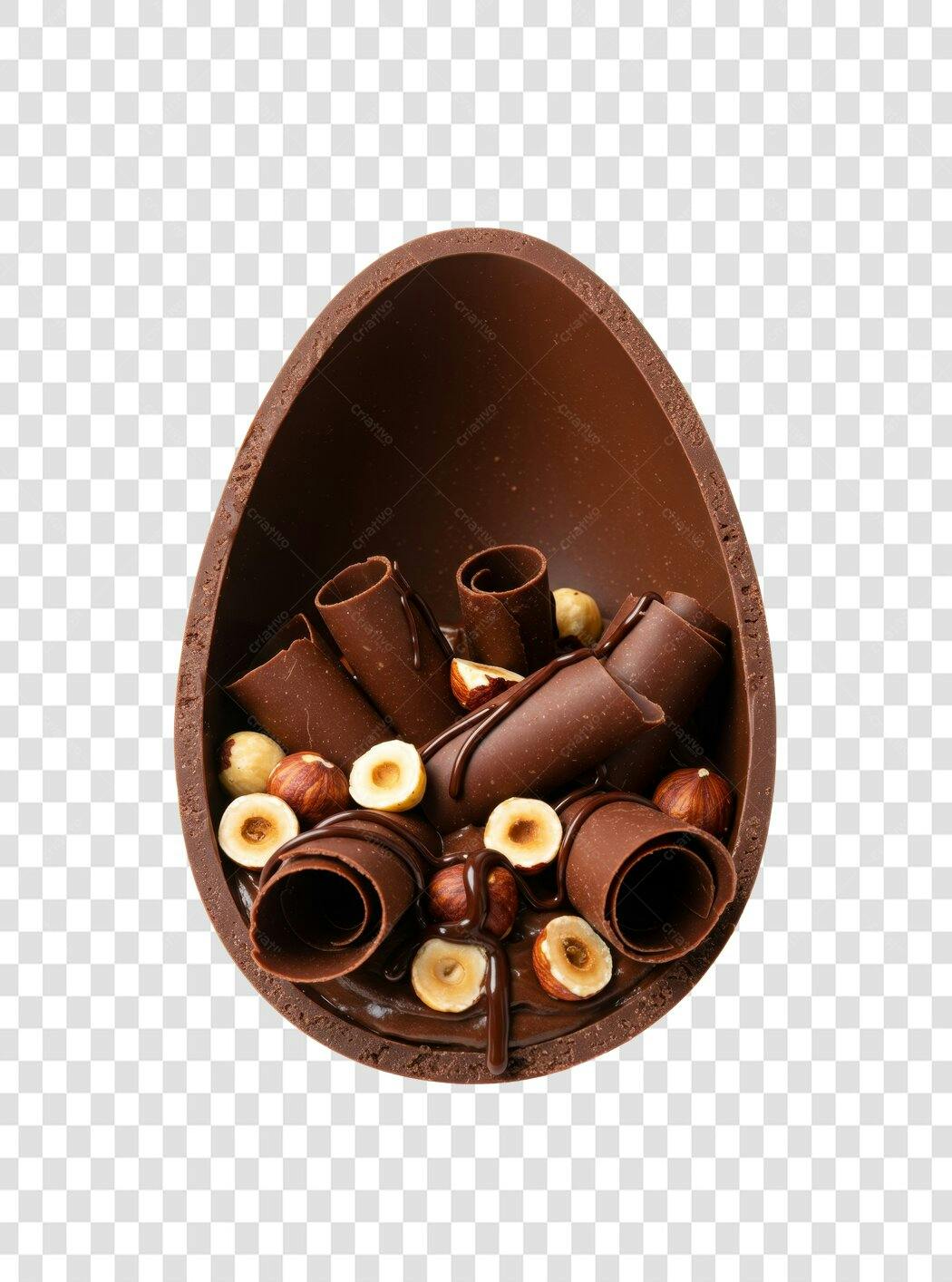 Banner Páscoa Ovo de Chocolate PNG com fundo transparente