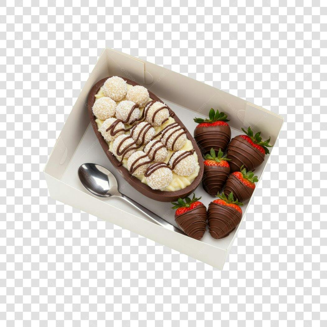Banner Páscoa Ovo de Chocolate PNG com fundo transparente