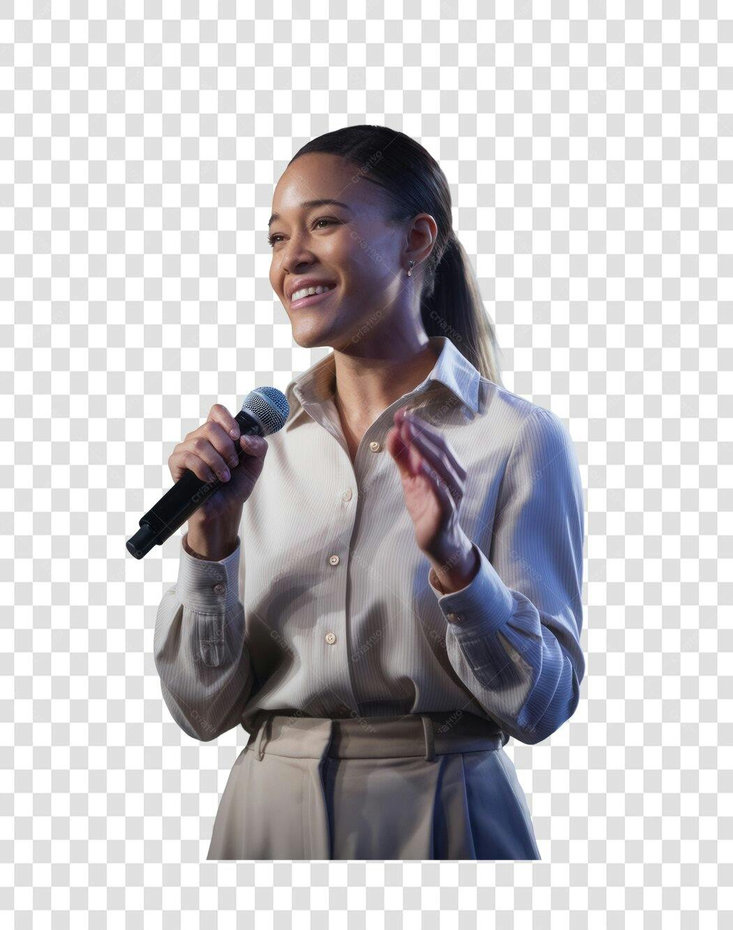Imagem PNG palestrante mulher fundo transparente
