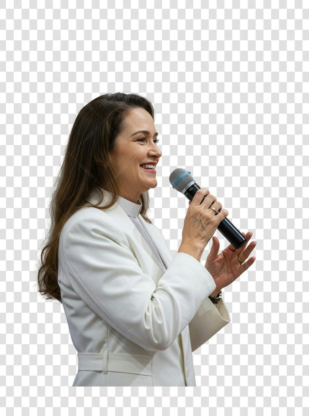Imagem PNG mulher palestrante com fundo transparente