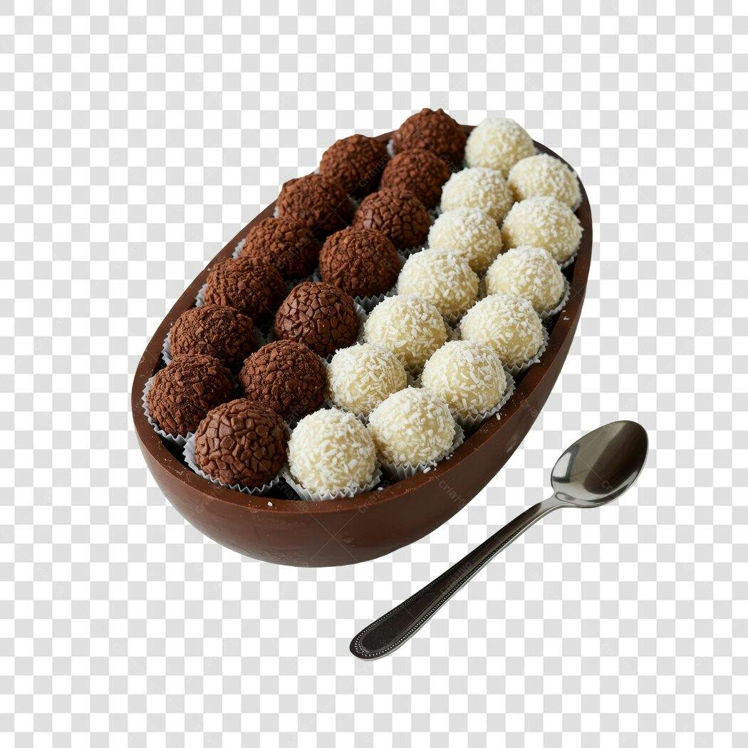 Banner Páscoa Brigadeiros PNG com fundo transparente