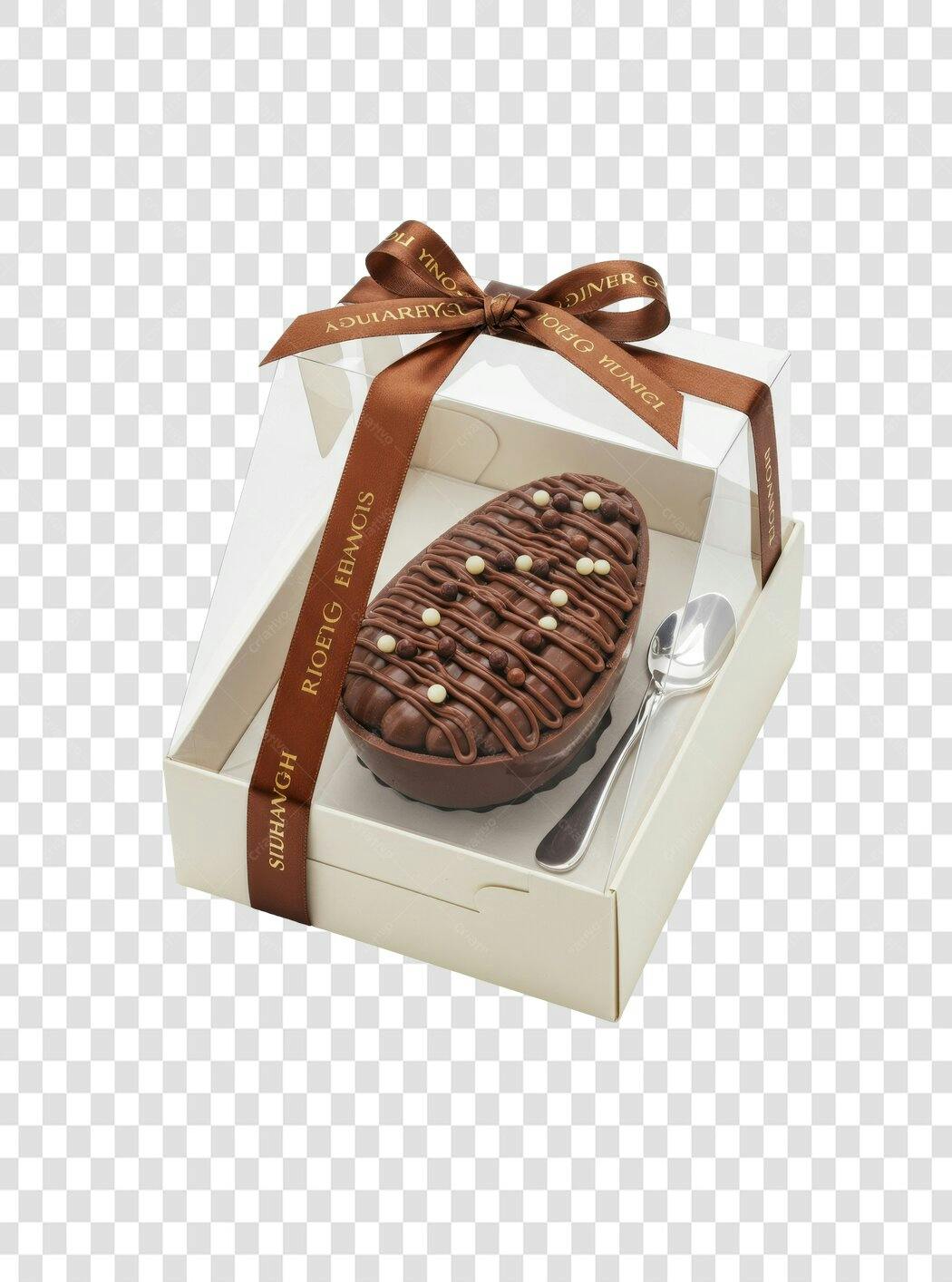 Mockup Ovo de Páscoa Chocolate PNG com fundo transparente