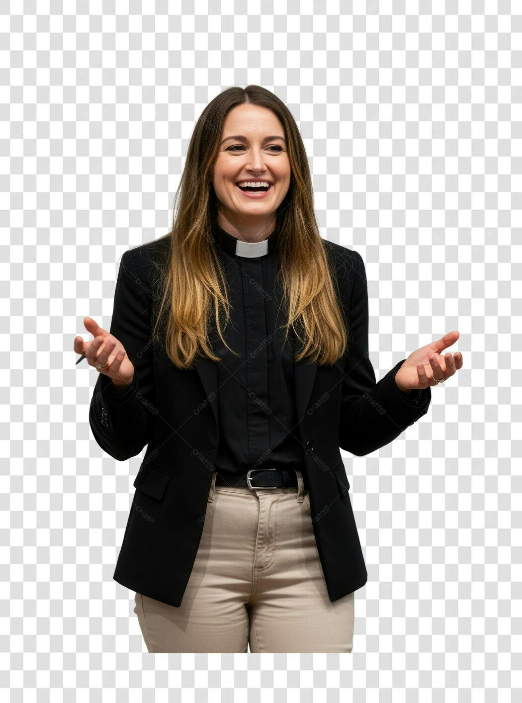 Imagem PNG de mulher pastora com fundo transparente