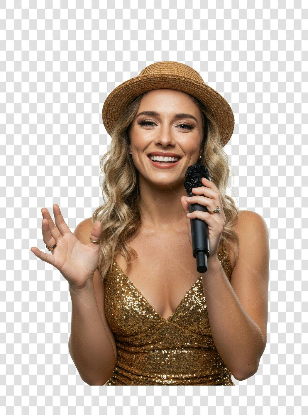 Imagem PNG cantora com fundo transparente