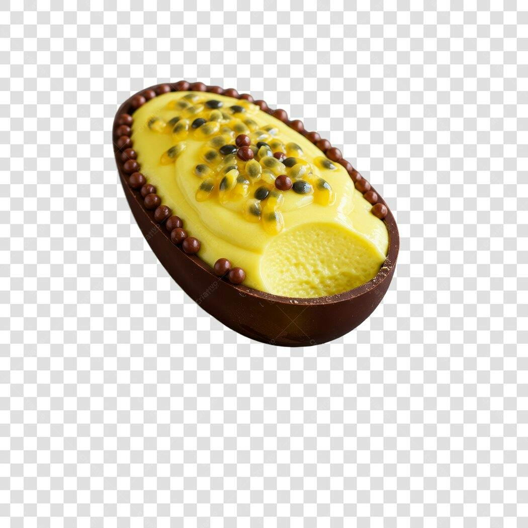 Imagem Ovo de Páscoa com mousse maracujá PNG com fundo transparente