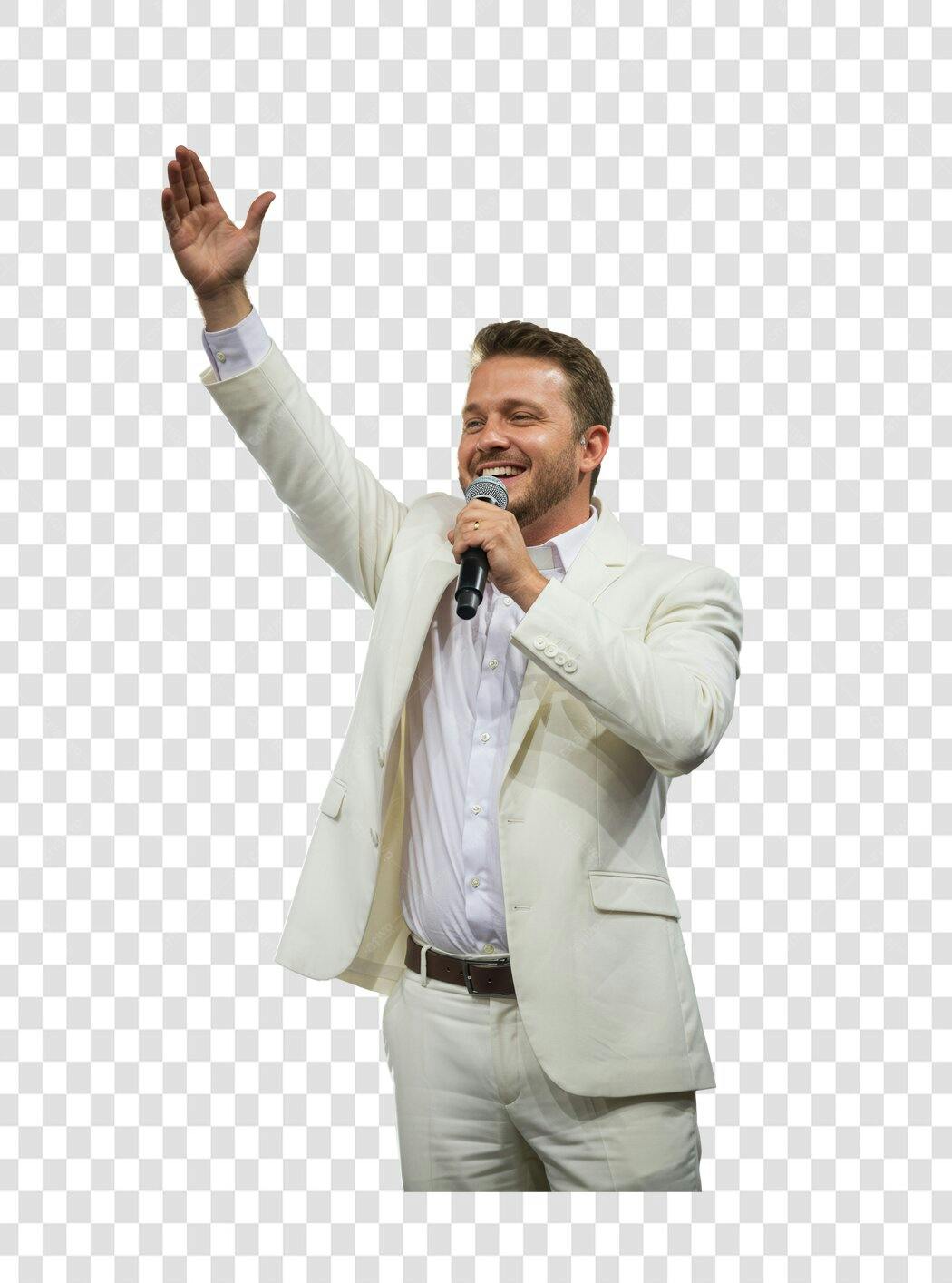Imagem PNG com fundo transparente Cantor em Palco