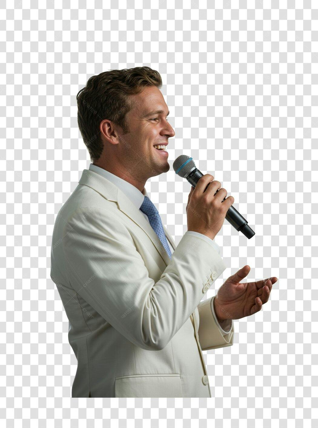 Imagem PNG homem palestrante com fundo transparente