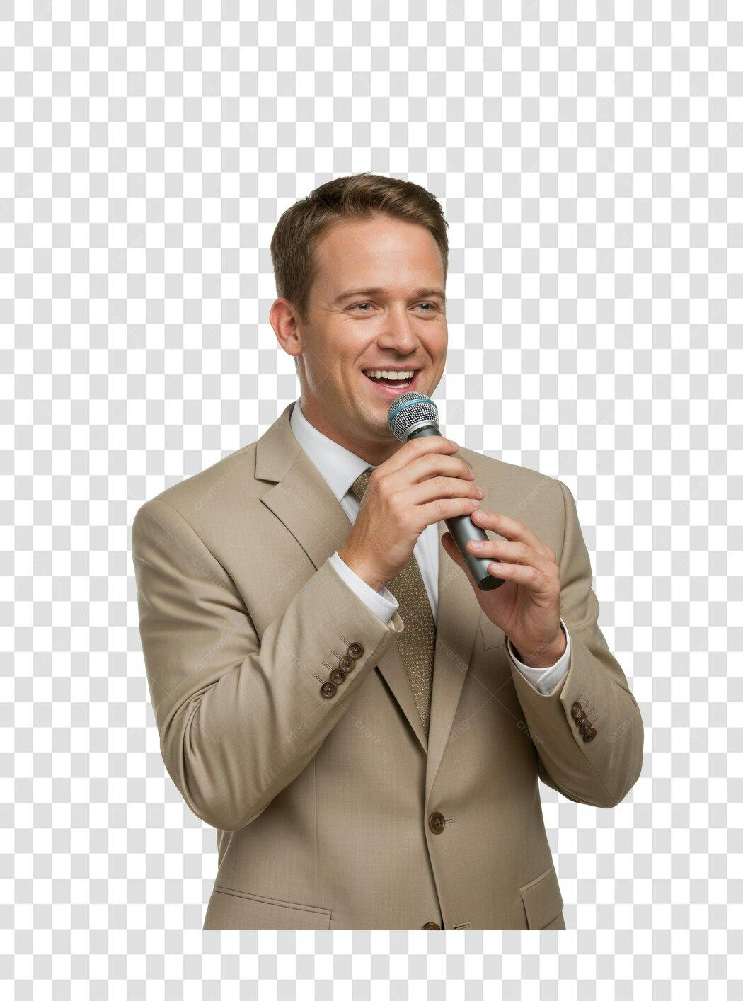 Imagem PNG homem palestrante com fundo transparente