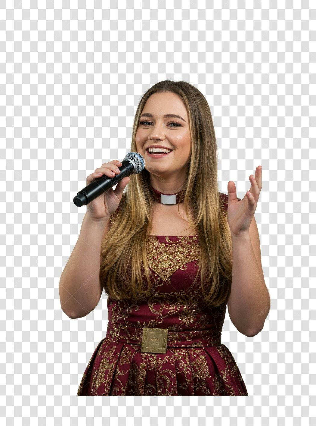 Imagem PNG Cantora Gospel com Fundo Transparente