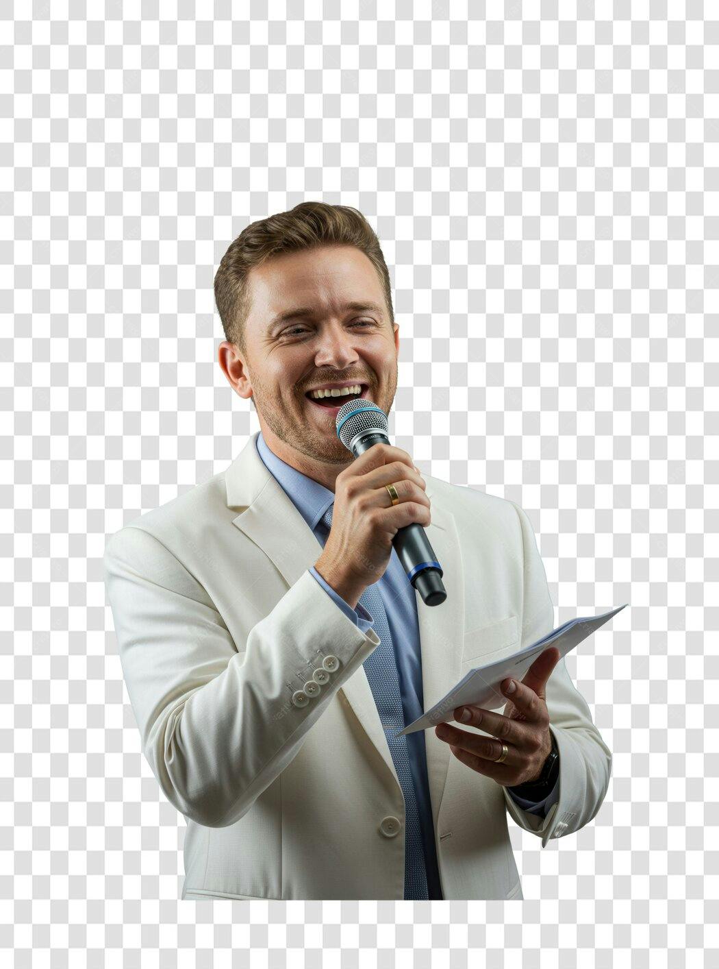Imagem PNG Homem palestrante com fundo transparente