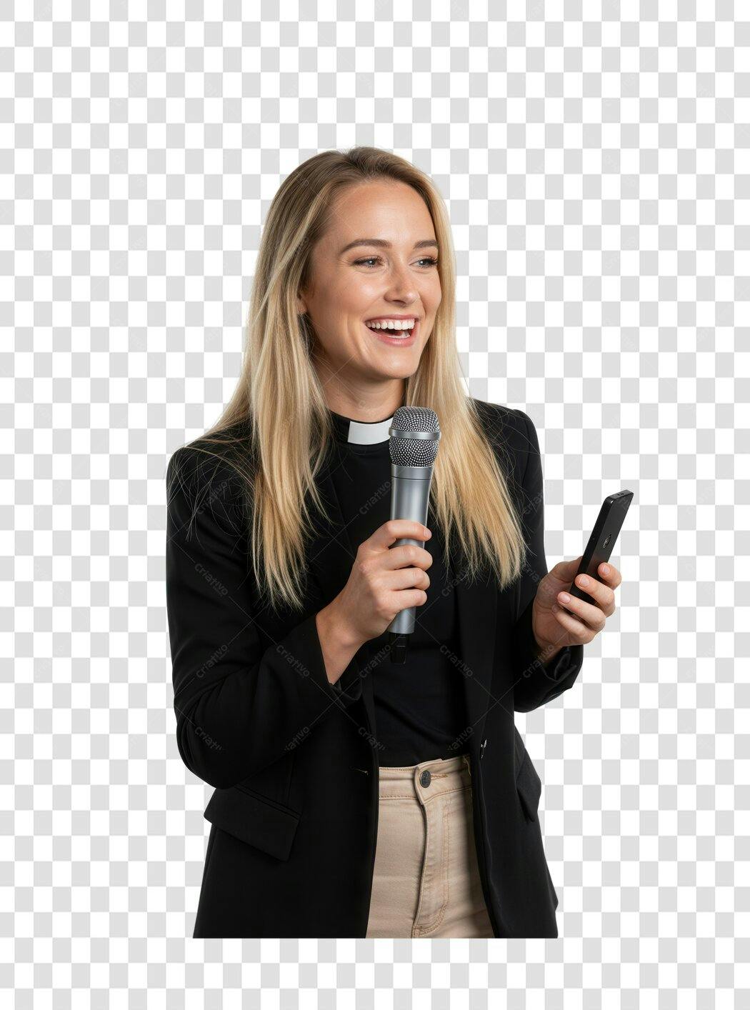 Imagem PNG mulher palestrante com fundo transparente