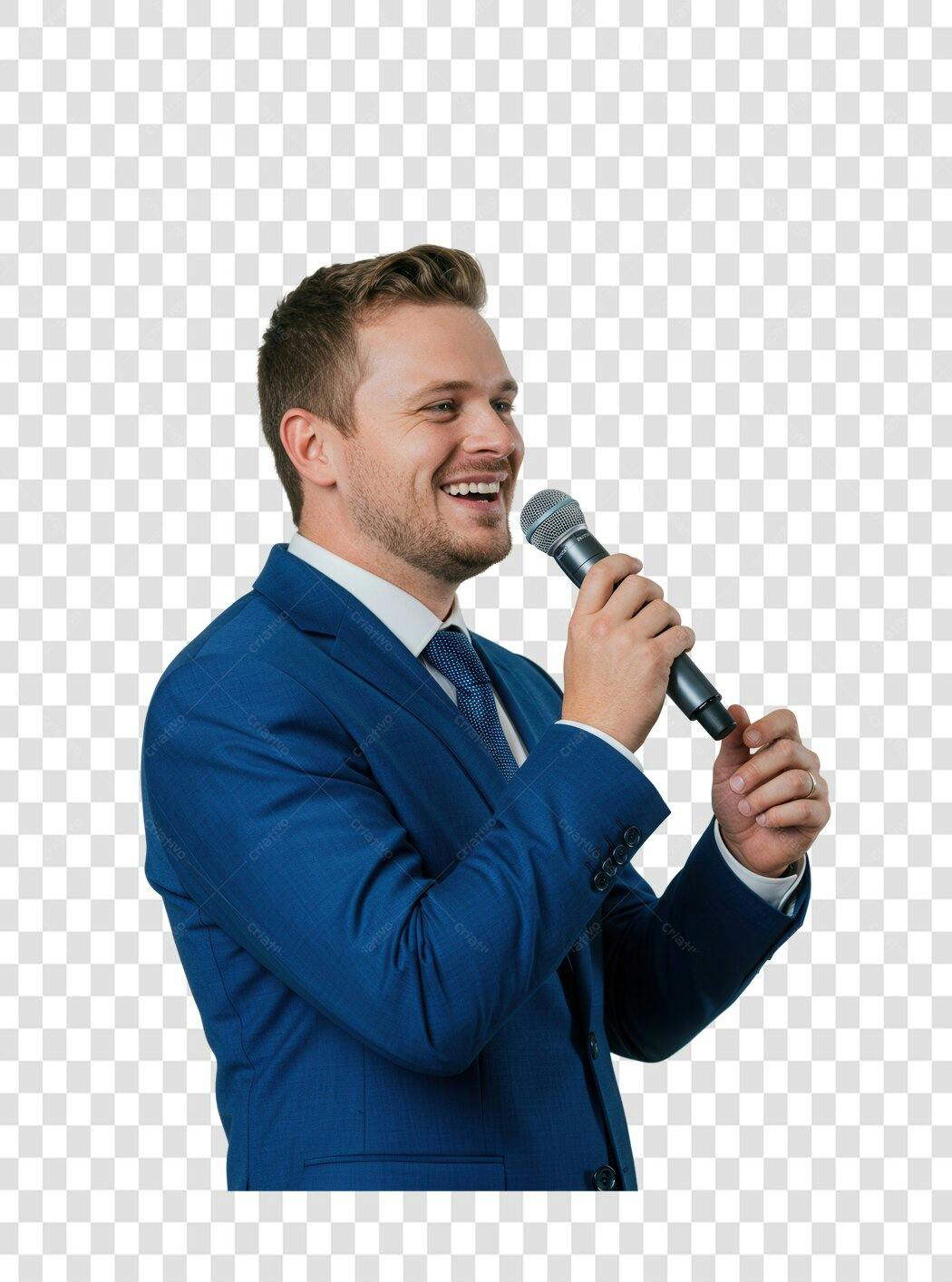 Imagem PNG homem palestrante com fundo transparente