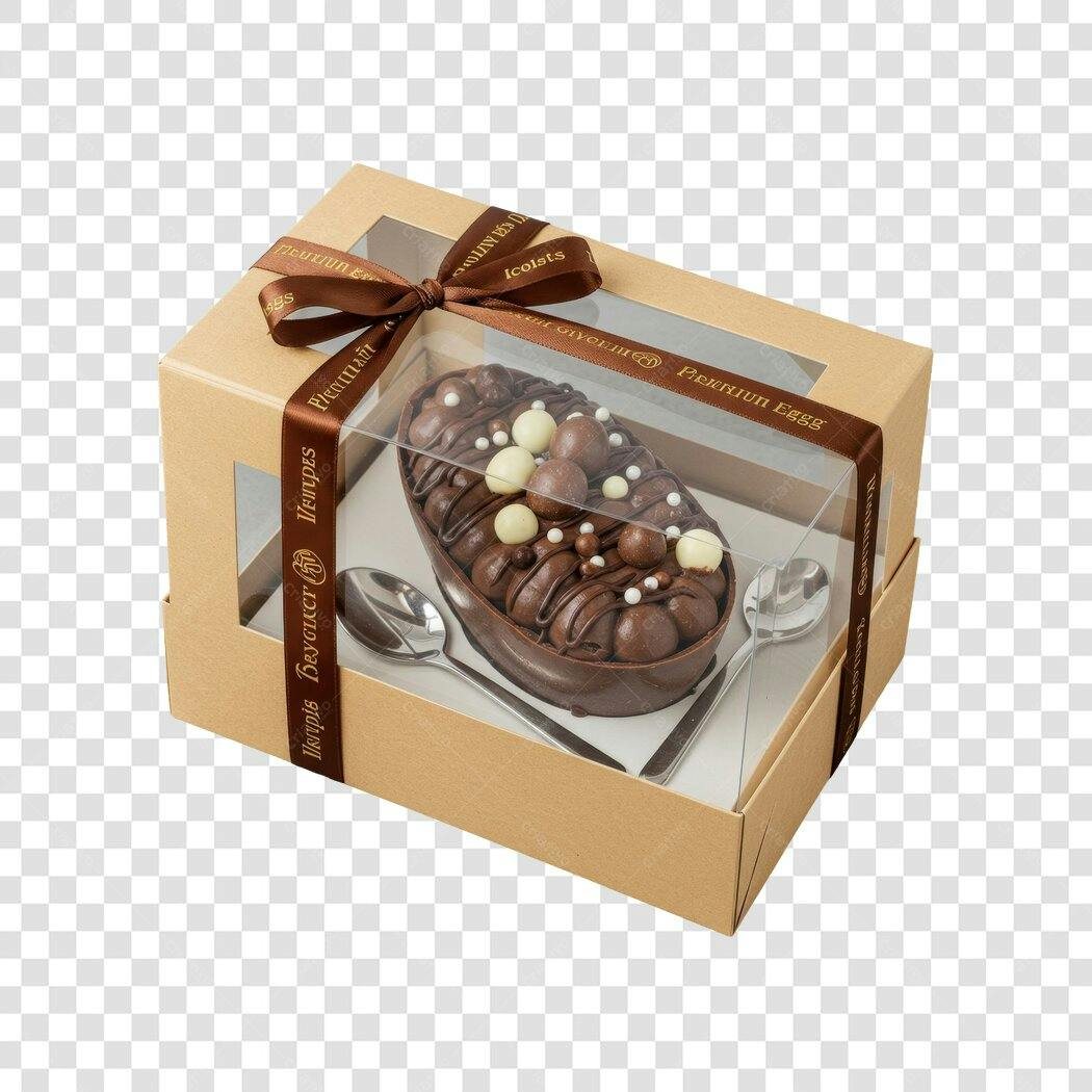 Mockup Ovo de Páscoa Chocolate PNG com fundo transparente
