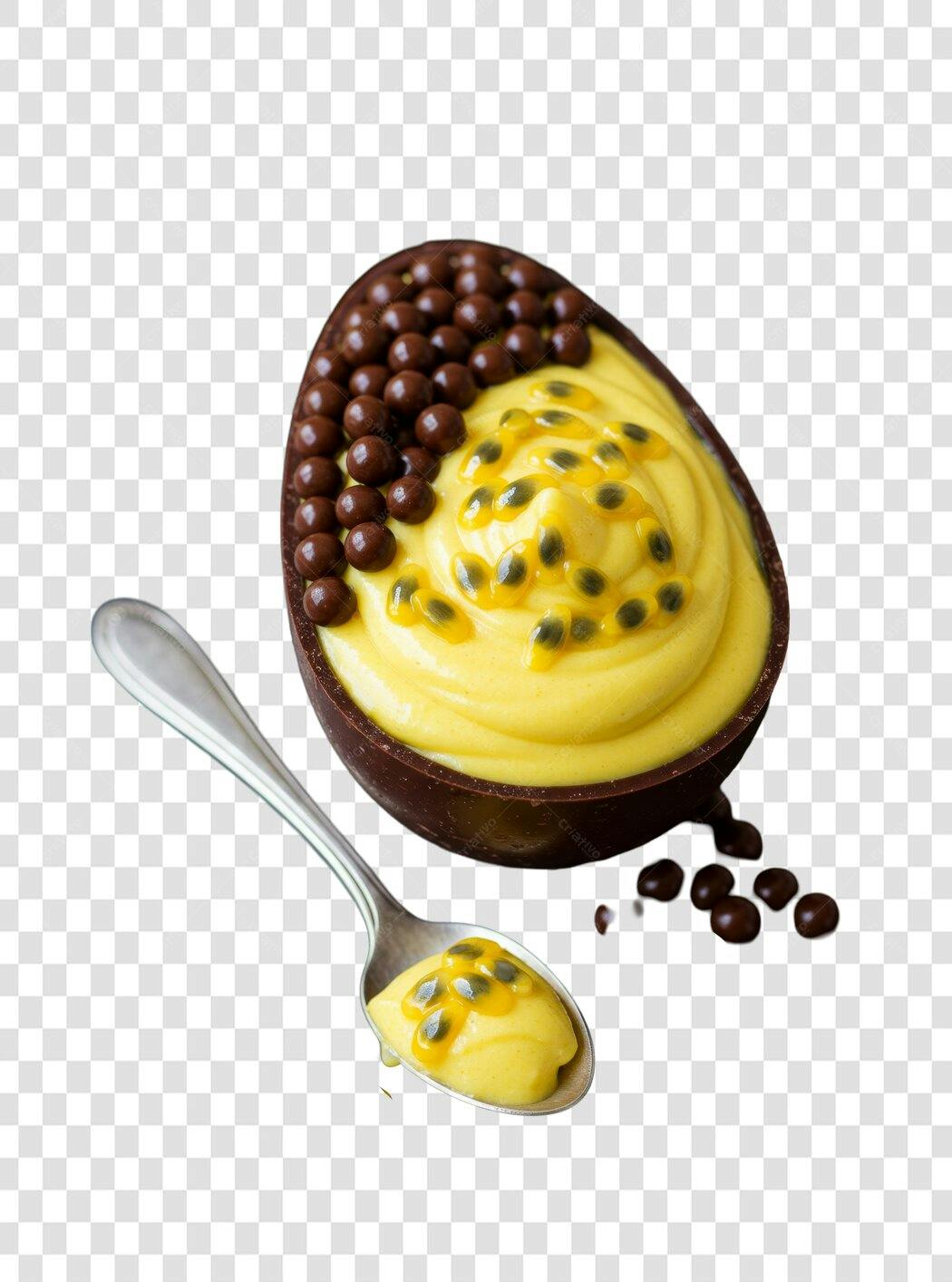 Imagem Páscoa Ovo de Chocolate com Creme de Maracujá PNG com fundo transparente