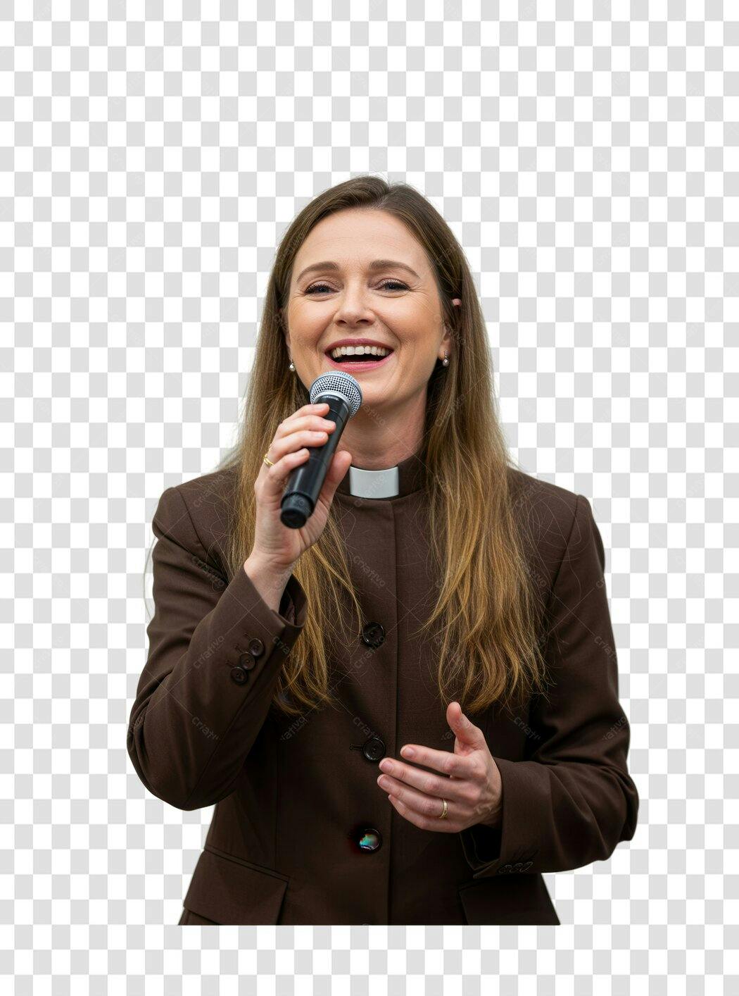 Imagem PNG mulher palestrante com fundo transparente