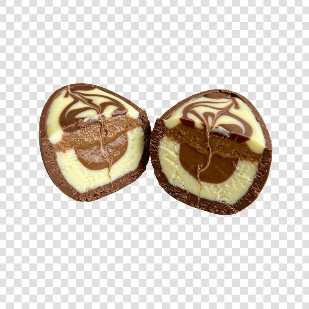 Imagem PNG de Doce de Chocolate Meio a Meio com fundo transparente