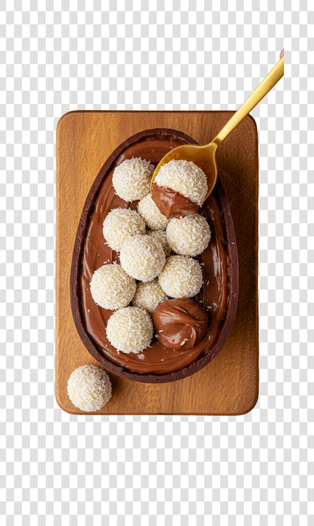 Imagem Ovo de Páscoa Brigadeiro e Coco PNG com fundo transparente