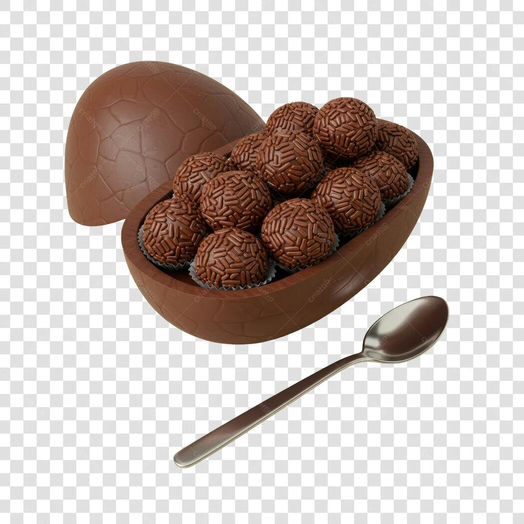 Mockup Ovo de Páscoa com Brigadeiros PNG com fundo transparente