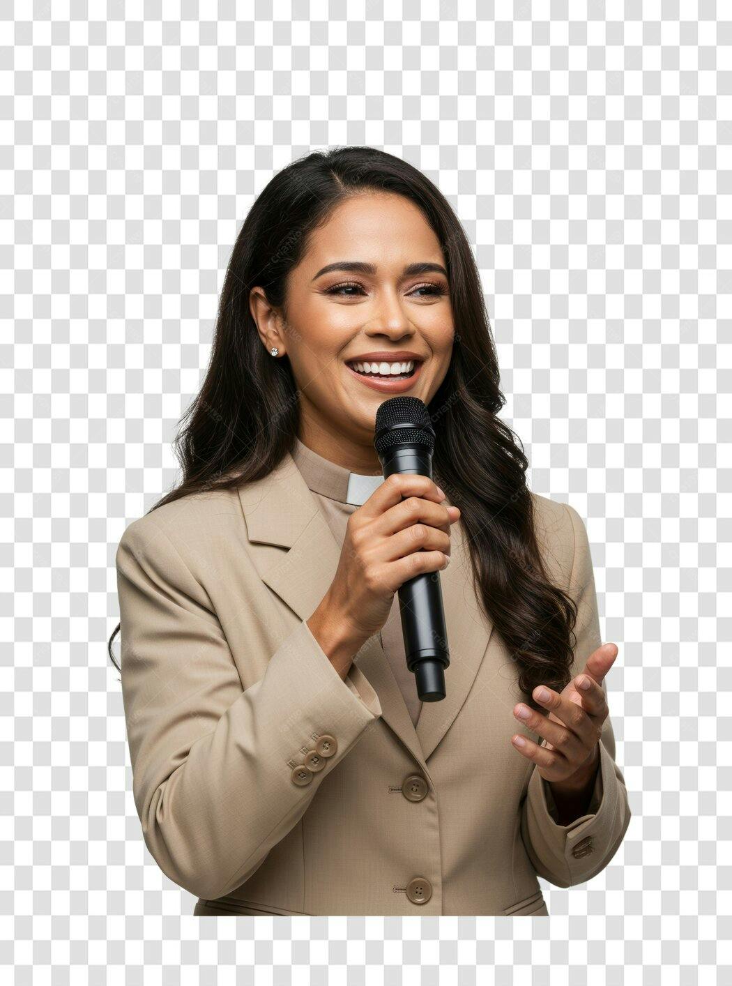 Imagem PNG mulher palestrante fundo transparente