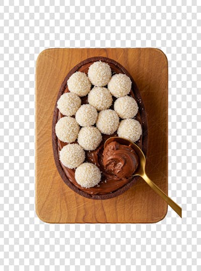 Ovo de Colher Páscoa Chocolate Doce Confeitaria encomenda composição PNG (62)