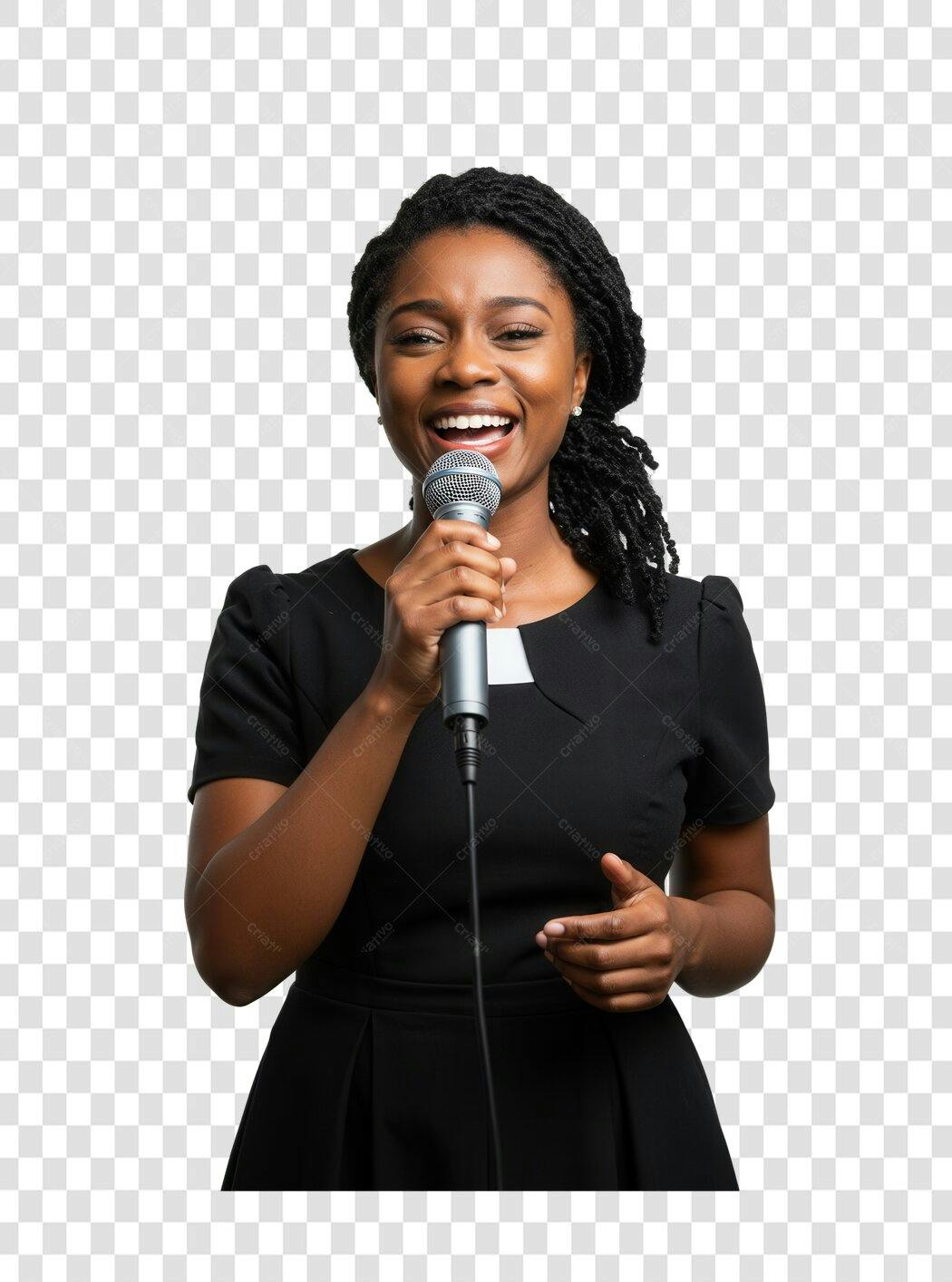 Imagem PNG cantora negra com fundo transparente