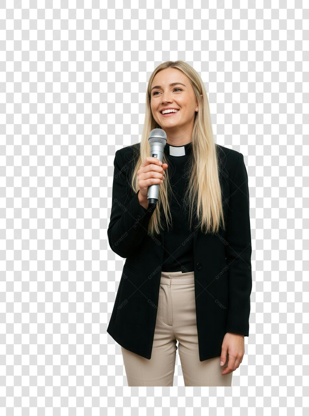 Imagem PNG mulher palestrante com fundo transparente