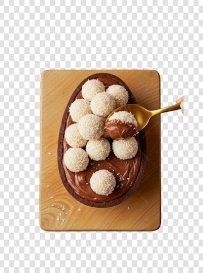 Ovo de Colher Páscoa Chocolate Doce Confeitaria encomenda composição PNG (64)