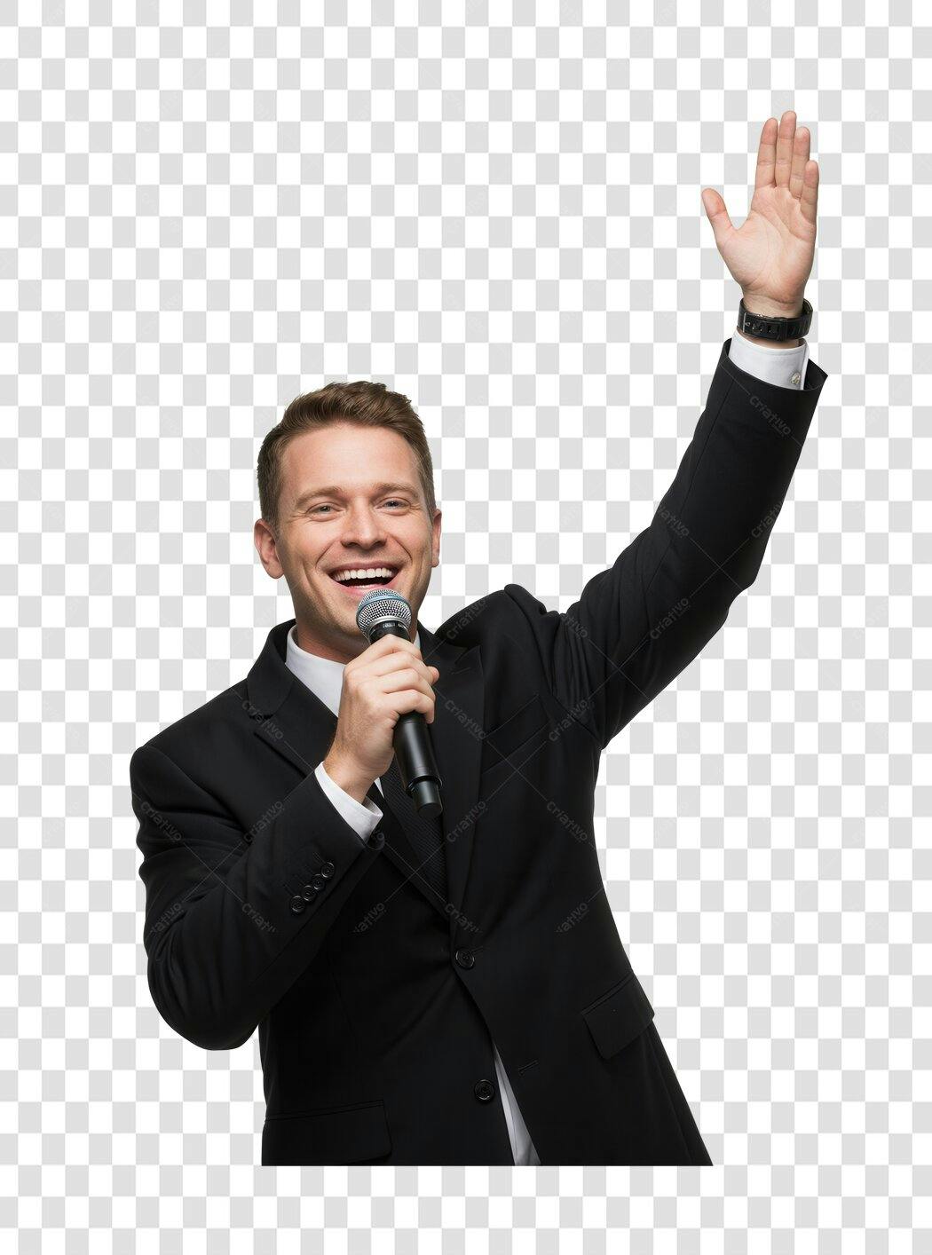 PNG Imagem Homem de Negócios Apresentação com Microfone