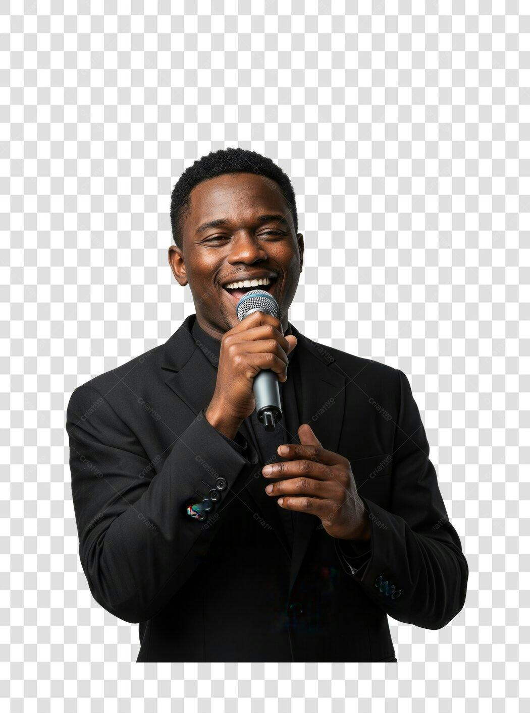 Imagem PNG homem cantando com fundo transparente