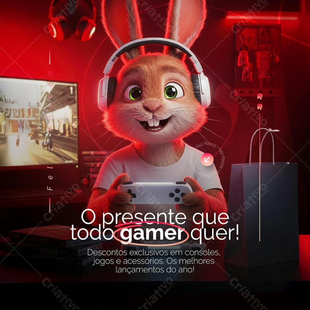 Feliz Páscoa Ofertas loja Eletronicos informática descontos Social Media PSD Editável (2)