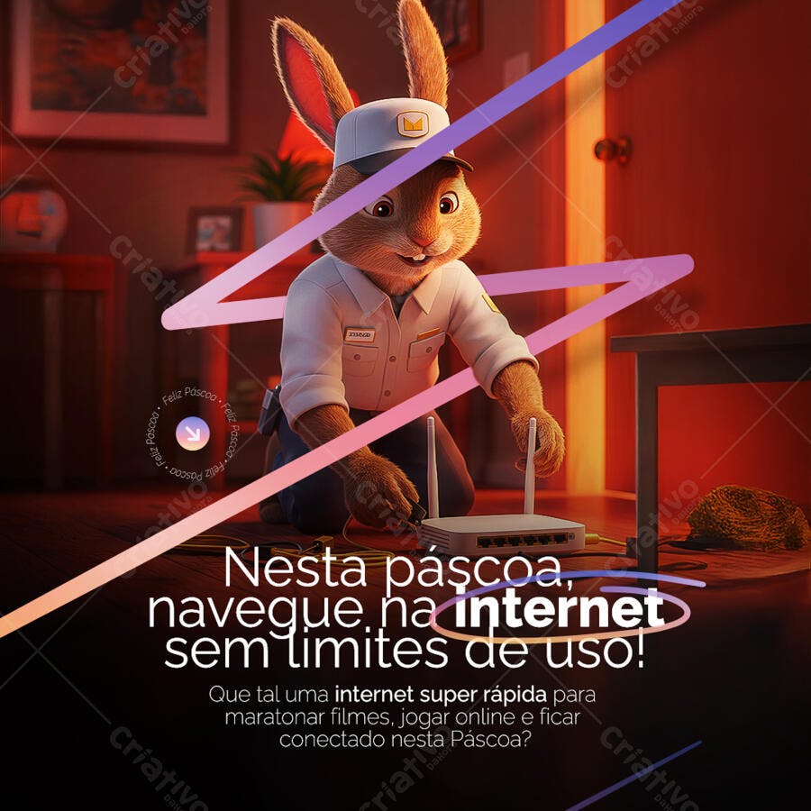 Flyer Páscoa Internet PSD Editável