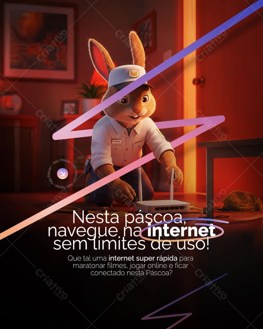 Flyer Páscoa Internet PSD Editável