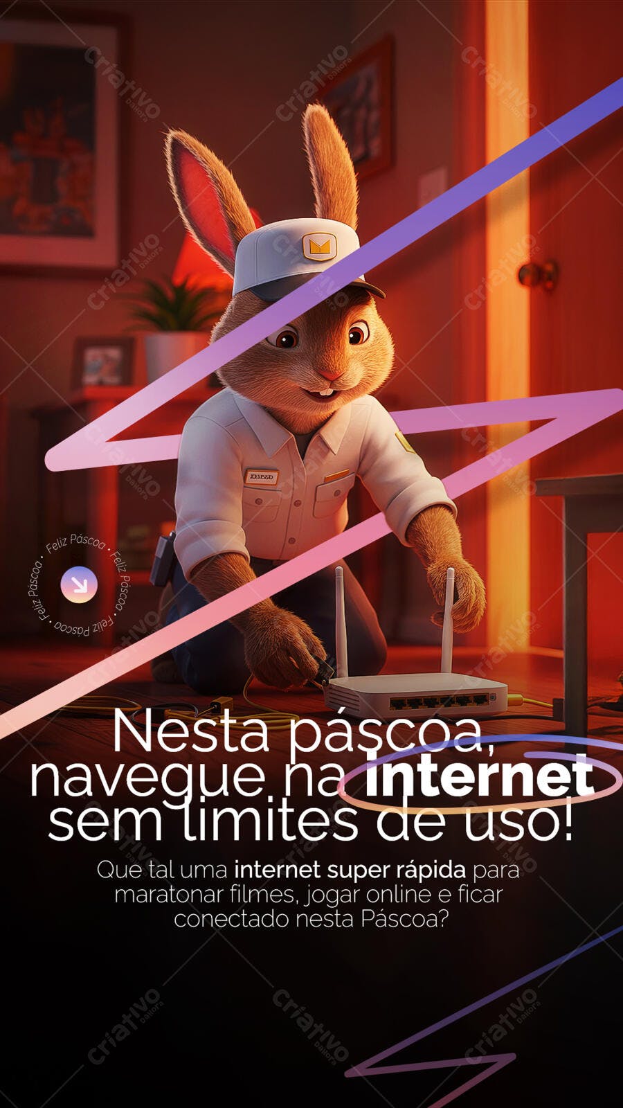 Flyer Páscoa Internet PSD Editável