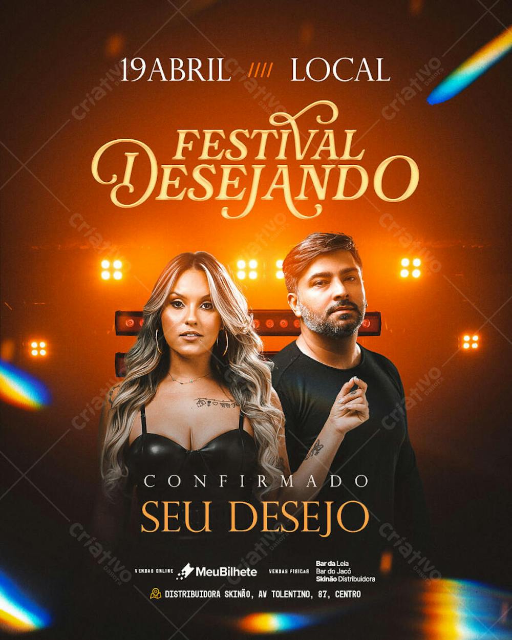 FLYER EVENTO FORRÓ SEU DESEJO FEED PSD EDITÁVEL
