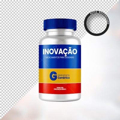 Mockup Frasco de Pílulas Remédio Farmácia Genérico PSD Editável (2)