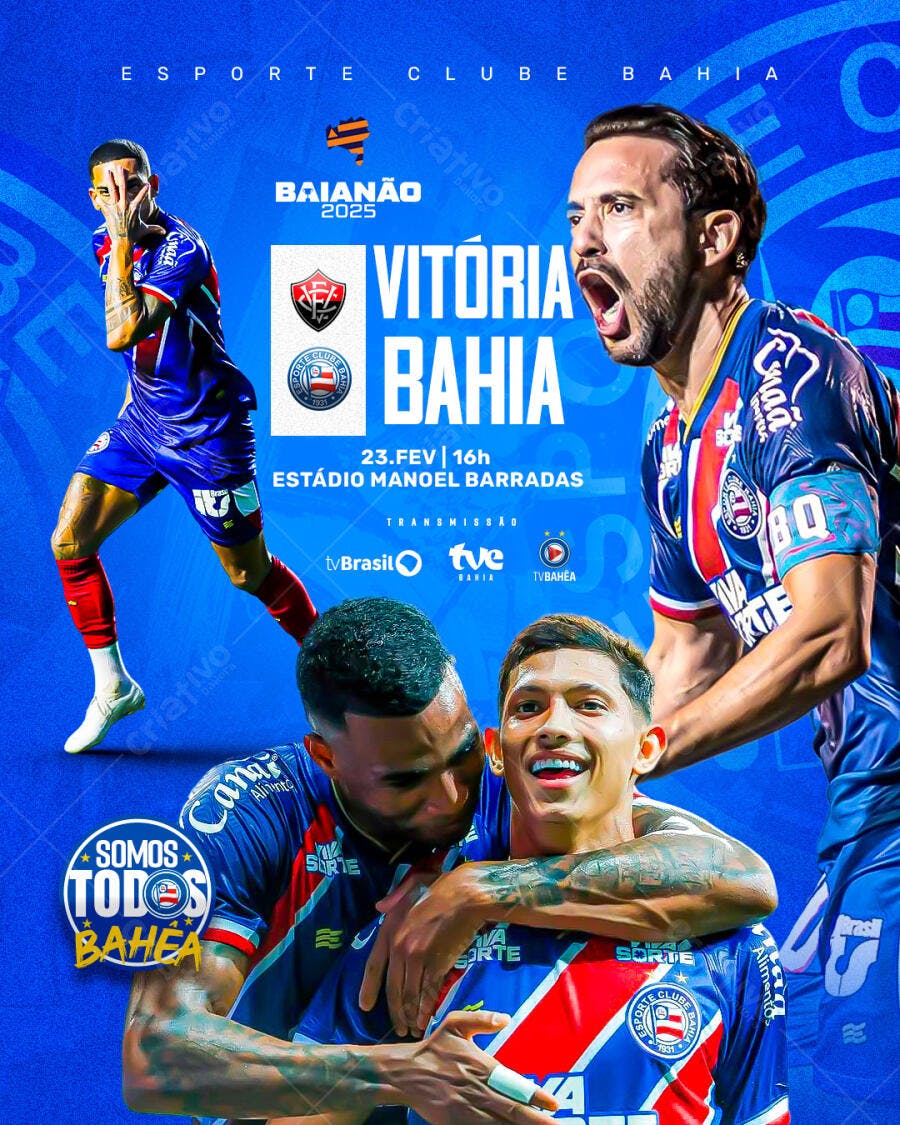 Flyer Vitória x Bahia Baianão 2025 PSD Editável