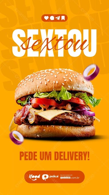 Story Hamburgueria Sextou Canva